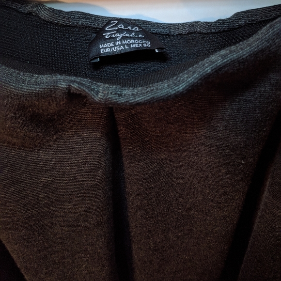 Zara Grey Raw Edge Stretch Mini Skirt Large - Picture 7 of 7